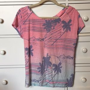 Patterned Summer Shirt with Back Cutout Detail